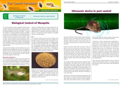 Pest Control Newsletter	  Published by the Pest Control Advisory Section  INSIDE