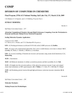 1 of 23  http://oasys.acs.org/acs/237nm/comp/staff/program.cgi?format=expande... COMP DIVISION OF COMPUTERS IN CHEMISTRY