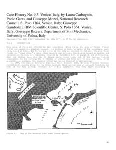 Case History NoVenice, Italy, by Laura Carbognin, Paolo Gatto, and Giuseppe Mozzi, National Research Council, S. Polo 1364, Venice, Italy; Giuseppe Gambolati, IBM Scientific Center, S. Polo 1364, Venice, Italy; Gi