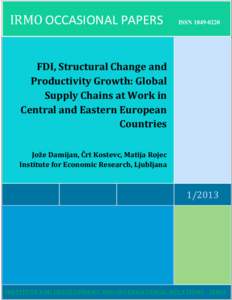 FDI, Structural Change and Productivity Growth: Global Supply Chains at Work in Central and Eastern European Countries