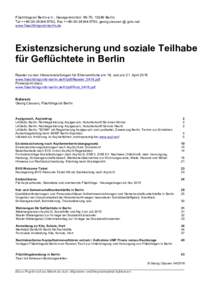 Flüchtlingsrat Berlin e.V., Georgenkirchstr, 10249 Berlin Tel ++, Fax ++, georg.classen @ gmx.net www.fluechtlingsrat-berlin.de Existenzsicherung und soziale Teilhabe für Geflüch