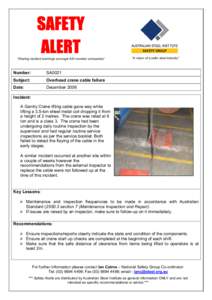 Microsoft Word - ASI Safety Alert 21_Overhead crane cable failure.doc