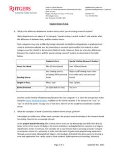 Center for Global Services Centers for Global Advancement and International Affairs (GAIA Centers) Rutgers, The State University of New Jersey 180 College Avenue New Brunswick, NJ[removed]