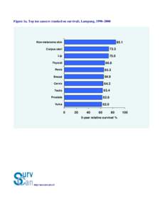 Figure 1a. Top ten cancers (ranked on survival), Lampang, 1990–Non-melanoma skin Corpus uteri