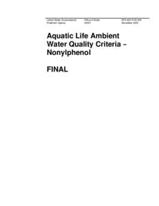 Aquatic Life Ambient Water Quality Criteria - Nonylphenol