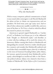 How to Choose a Leader: Machiavelli’s Advice to Citizens