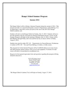 Ranger School Summer Bridge Program