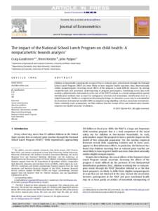 The impact of the National School Lunch Program on child health: A nonparametric bounds analysis