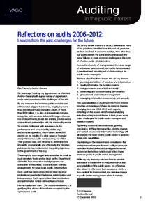REFLECTIONS ON AUDITS 2006 – 2012, lessons from the past, challenges for the future