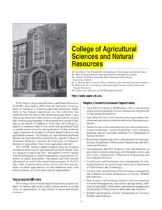 COLLEGE OF AGRICULTURAL SCIENCES AND NATURAL RESOURCES  47 College of Agricultural Sciences and Natural