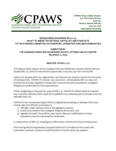 CPAWS Ottawa Valley Chapter www.lablanche.ca 250, City Centre Avenue Suite 601 Ottawa, Ontario K1R 6K7