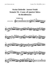 www.floetennoten.net  Il pastor fido Altblockflöte Seite 1 Nicolas Chédeville - Antonio Vivaldi