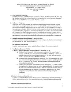 North Chicago School District 187 Independent Authority Special Meeting Minutes - October 28, 2013