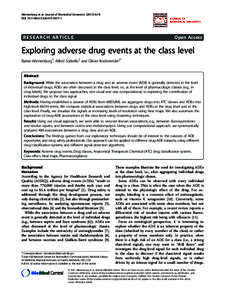 Exploring adverse drug events at the class level