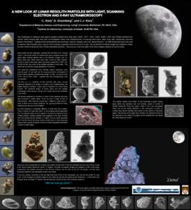 A NEW LOOK AT LUNAR REGOLITH PARTICLES WITH LIGHT, SCANNING ELECTRON AND X-RAY ULTRAMICROSCOPY 1 2