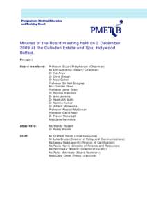 Draft Minutes of the Board meeting held on 17 September 2009 at the Royal College of Obstetricians and Gynaecologists, London