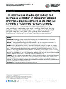 Intensive care medicine / Respiratory therapy / Projectional radiography / Mechanical ventilation / Chest radiograph / Pulmonology / Community-acquired pneumonia / Intensive-care medicine / X-ray computed tomography / Medicine / Infectious diseases / Pneumonia