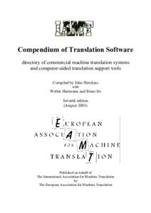 Compendium  of translation software. 7th ed.