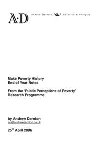Further Notes on the Public Perceptions of Poverty Debrief