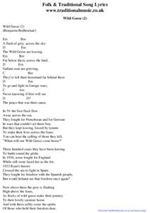 Folk & Traditional Song Lyrics - Wild Geese (2)