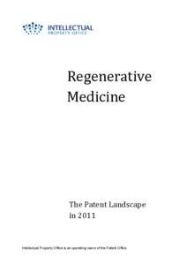 Regenerative Medicine The Patent Landscape in 2011