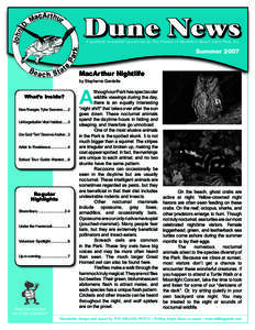 Dune News A quarterly newsletter sponsored by The Friends of MacArthur Beach State Park, Inc. Summer[removed]MacArthur Nightlife