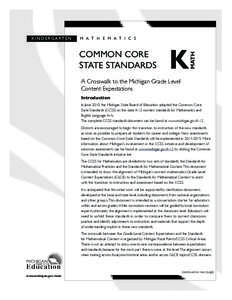 M A T H E M A T I C S  COMMON CORE STATE STANDARDS  K