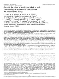 Rheumatology 2006;45:614–620 Advance Access publication 20 December 2005 doi:[removed]rheumatology/kei251  Juvenile localized scleroderma: clinical and