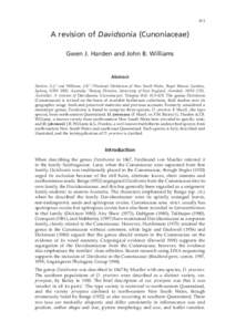   413 A revision of Davidsonia (Cunoniaceae) Gwen J. Harden and John B. Williams