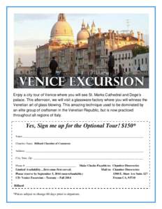 Enjoy a city tour of Venice where you will see St. Marks Cathedral and Doge’s palace. This afternoon, we will visit a glassware factory where you will witness the Venetian art of glass blowing. This amazing technique u