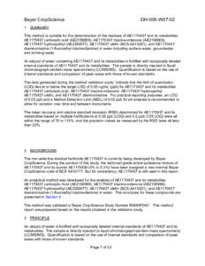 Indaziflam Environmental Chemistry Method - Water