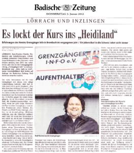 BadischeeZeZeitung DONNERSTAG 5. Januar 2012 LÖRRACH UND INZLINGEN  Es lockt der Kurs ins „Heidiland