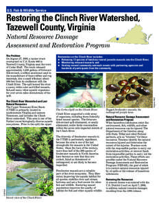 U.S. Fish & Wildlife Service  Restoring the Clinch River Watershed, Tazewell County, Virginia Natural Resource Damage Assessment and Restoration Program