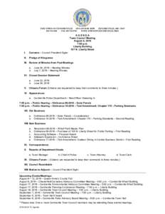 THE TOWN OF CENTREVILLE 101 LAWYERS ROW CENTREVILLE, MD1180 FAXWWW.TOWNOFCENTREVILLE.ORG  AGENDA