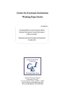 Center for Economic Institutions Working Paper Series No “Evaluating Efficiency Gains from Tenancy Reform Targeting a Heterogeneous Group of Sharecroppers: