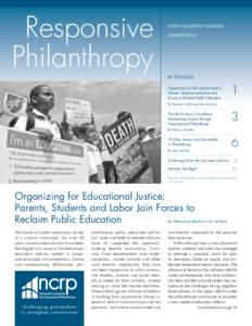 Responsive Philanthropy NCRP’s Quarterly Journal summer 2014