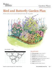 Garden Plans www.bhg.com/gardenplans Bird and Butterfly Garden Plan Attract scores of your favorite feathered friends with this garden.
