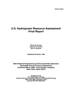 U.S. Hydropower Resource Assessment Final Report