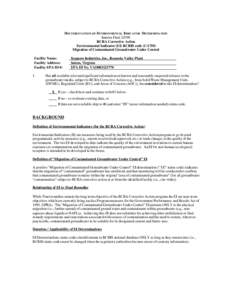 Region 3 RCRA Corrective Action Environmental Indicator for Koppers Industries, Inc.,Roanoke Valley Plant GW_VAD0003125770