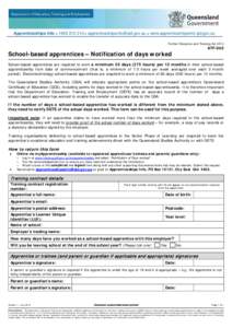 ATF-040 School-based apprentices - Notification of days worked form