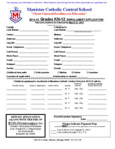 [removed]MCC Application Form - Grades K-12