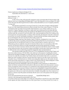 Southern Campaign American Revolution Pension Statements & Rosters Pension Application of Benjamin Bridges R1193 Transcribed and annotated by C. Leon Harris State of Kentucky } SS Jefferson County } on this 27 day of May