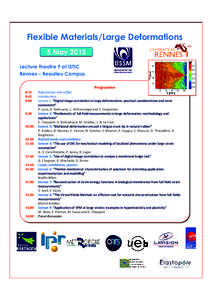 Flexible Materials/Large Deformations 5 May 2015 Lecture theatre P at ISTIC Rennes – Beaulieu Campus Programme Programme