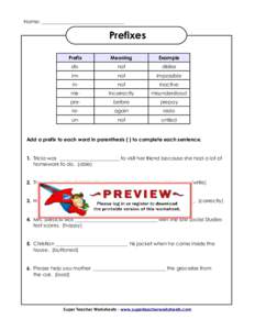 Learning / Linguistic morphology / Homework / Non-SI unit prefixes / Linguistics / Education / Prefixes