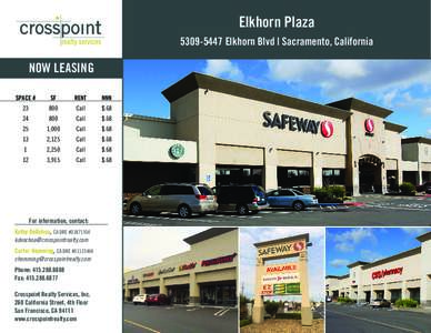 Elkhorn PlazaElkhorn Blvd | Sacramento, California  NOW LEASING