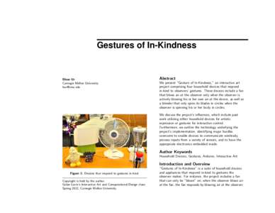Gestures of In-Kindness  Blase Ur Carnegie Mellon University 