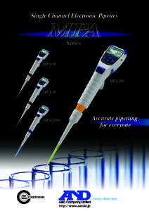 Single Channel Electronic Pipettes  MPA Series  MPA-10