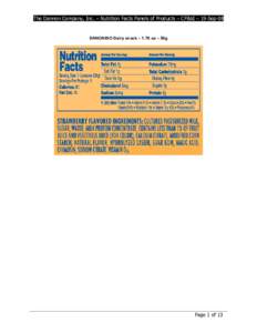 The Dannon Company, Inc. – Nutrition Facts Panels of Products – CFBAI – 19-Sep-08  DANONINO Dairy snack – 1.76 oz – 50g Page 1 of 13