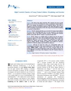 ORIGINAL ARTICLE  Right Ventricle Chamber of Young Trained Athletes: Morphology and Function