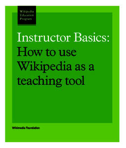 Instructor Basics: How to use Wikipedia as a teaching tool  Wikimedia Foundation